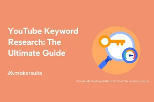 The Ultimate Guide to YouTube Keyword Generator title graphic with bold white text on a blue background and a red YouTube logo.